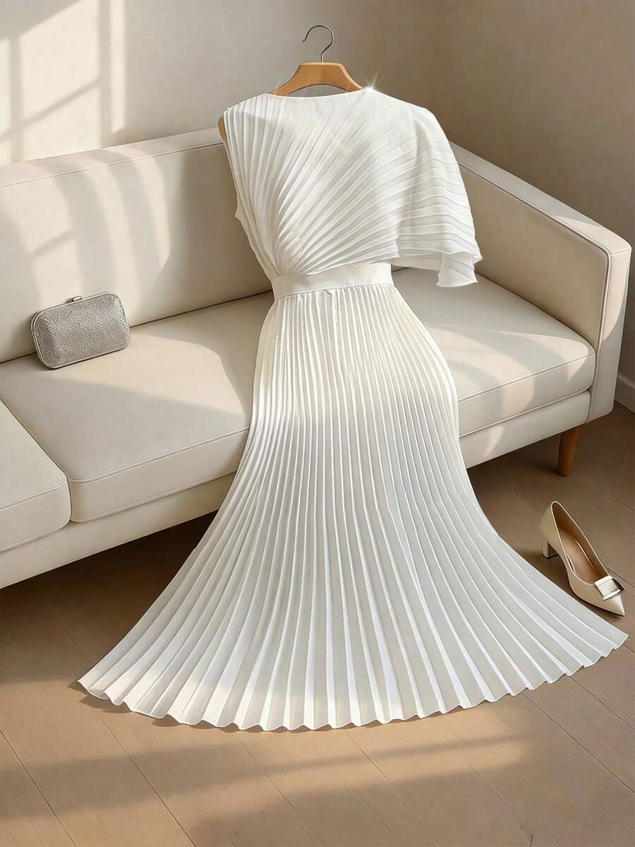 Anna | Pleated Midi Dress