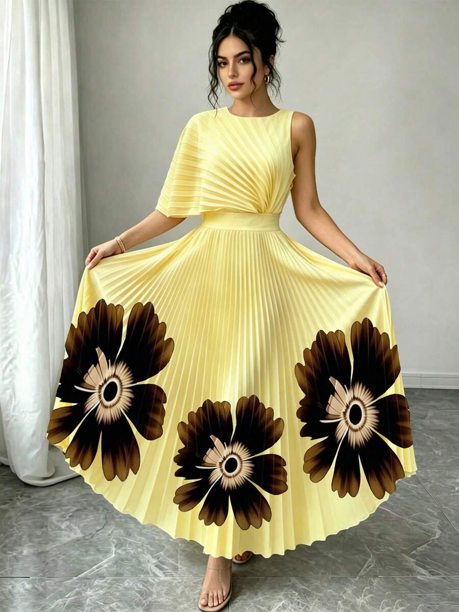 Anna | Pleated Midi Dress