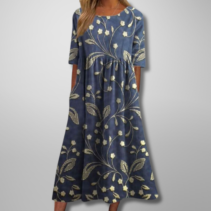 Iris | Relaxed Floral Midi Dress