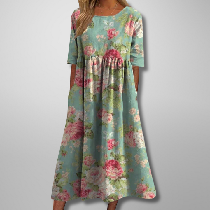 Iris | Relaxed Floral Midi Dress