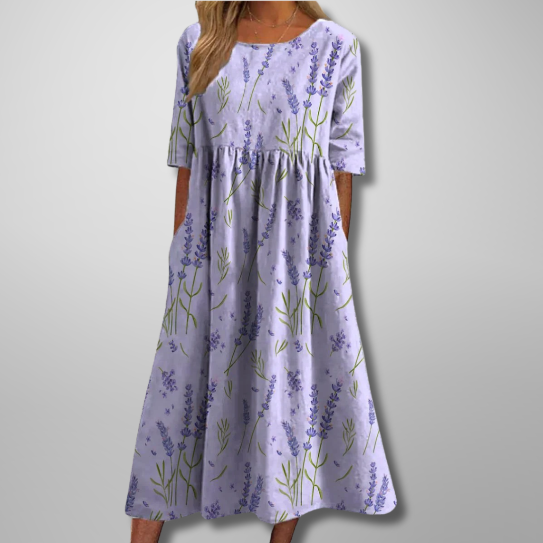 Iris | Relaxed Floral Midi Dress