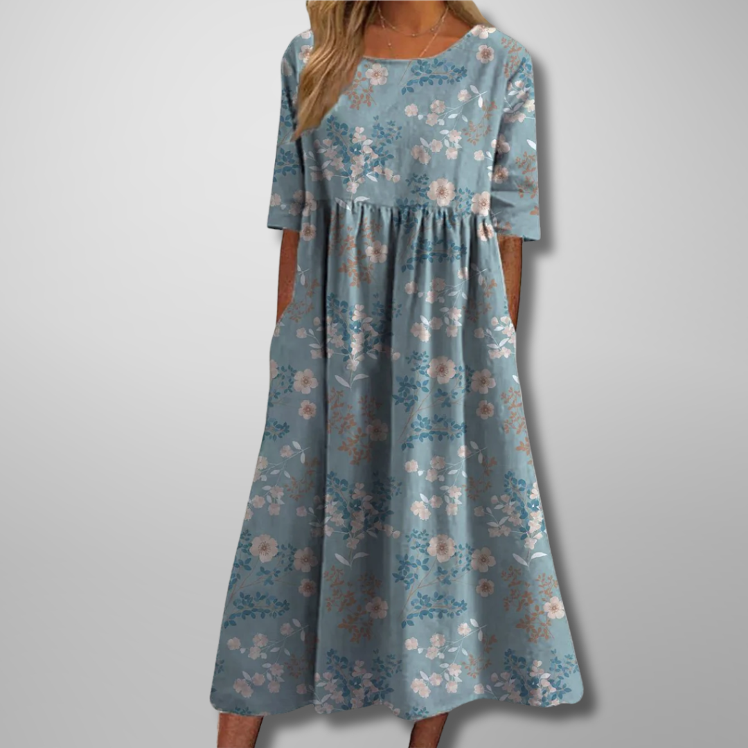 Iris | Relaxed Floral Midi Dress