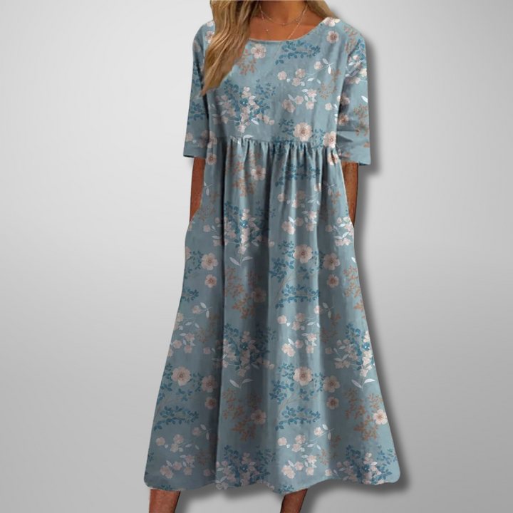 Iris | Relaxed Floral Midi Dress