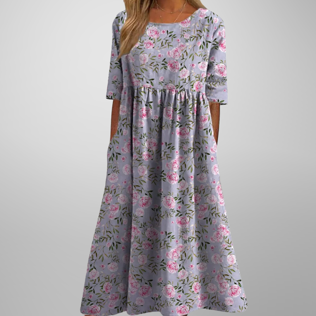 Iris | Relaxed Floral Midi Dress