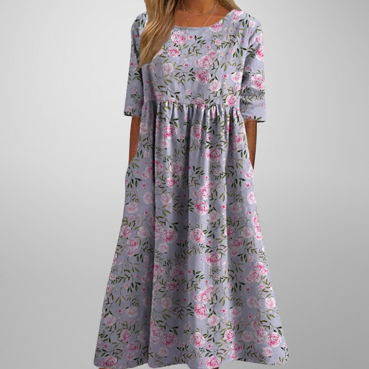 Iris | Relaxed Floral Midi Dress