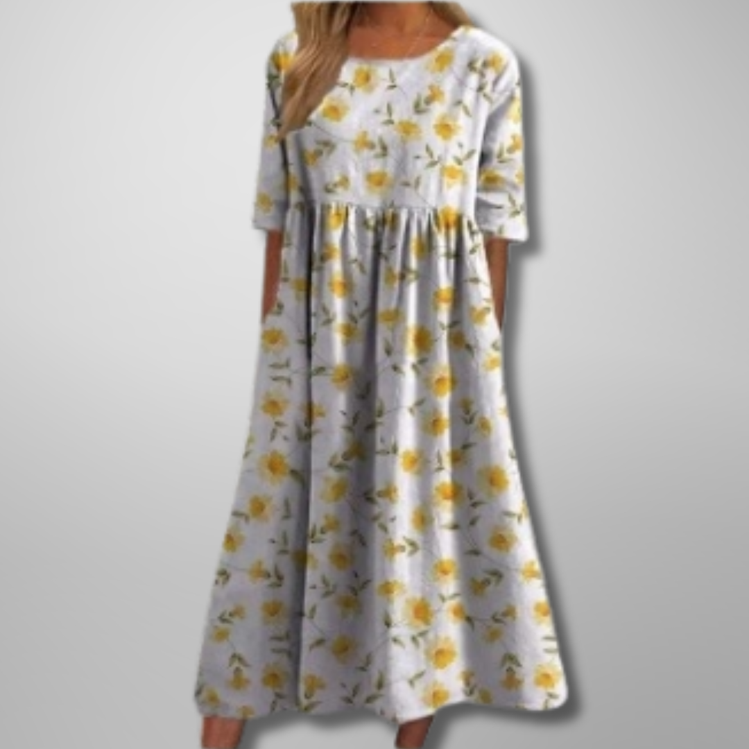 Iris | Relaxed Floral Midi Dress