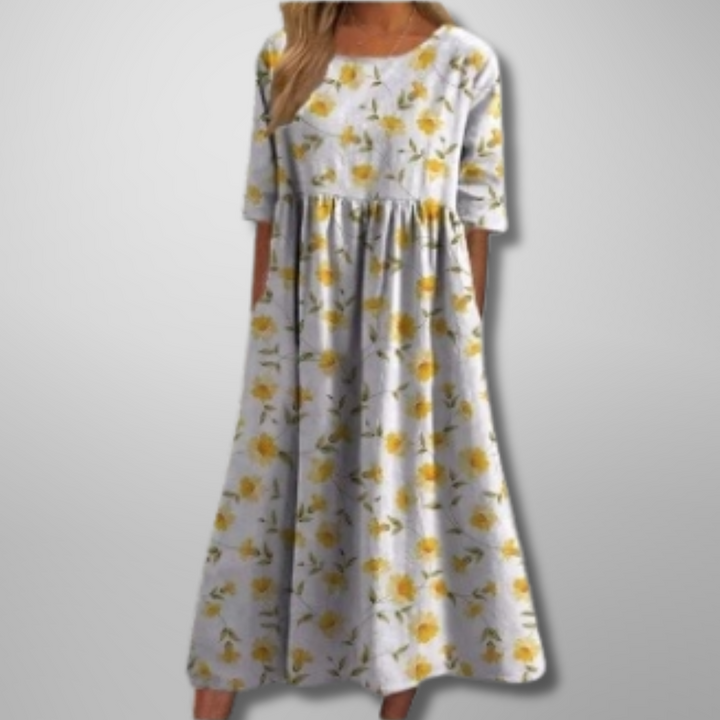 Iris | Relaxed Floral Midi Dress