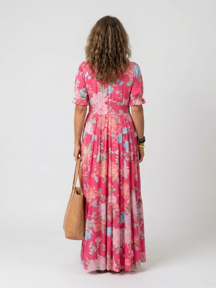Florence | Sleeveless V-Neck Floral Midi Dress