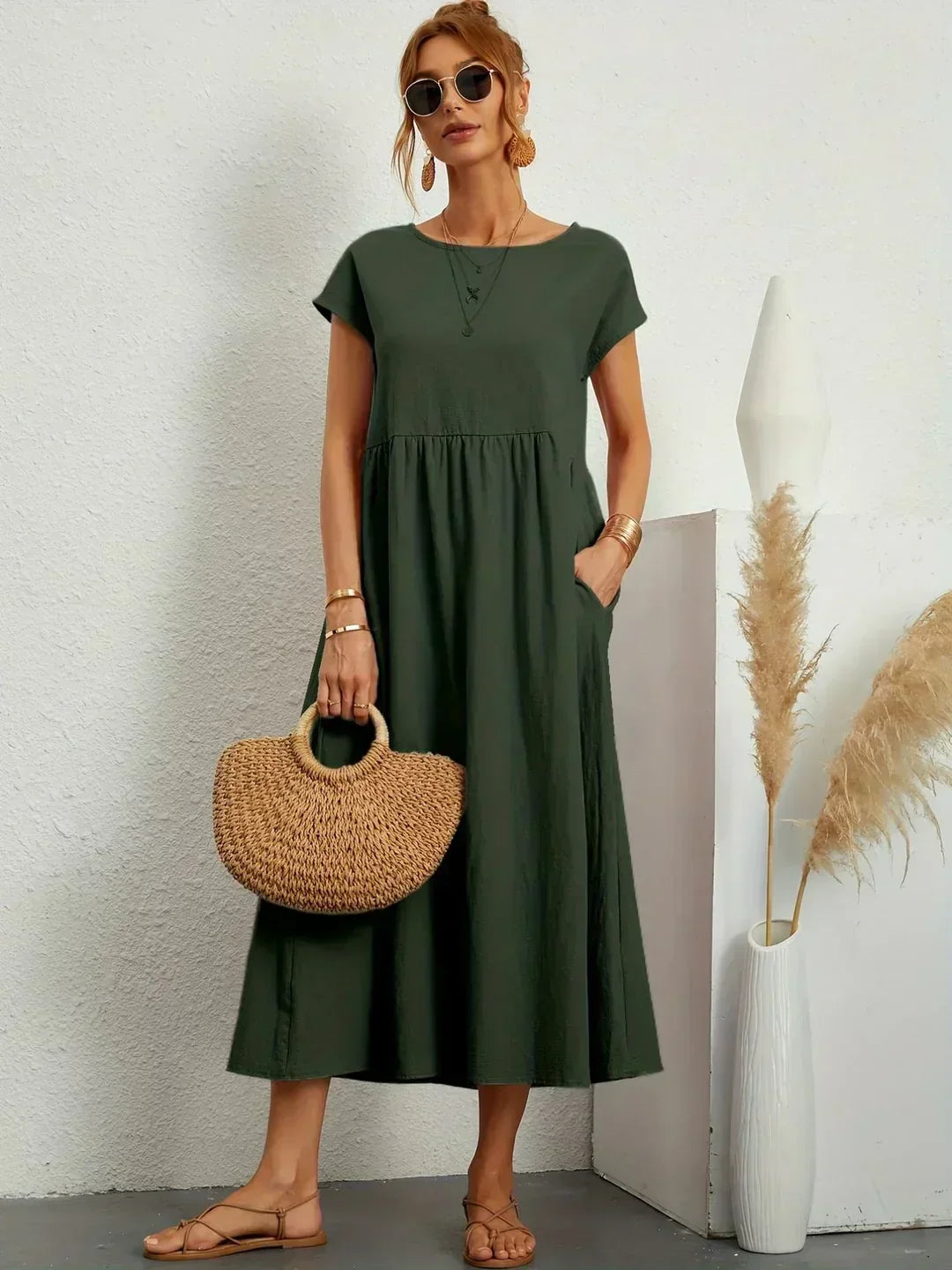 Diana | Fluid Midi Dress Timeless Elegance
