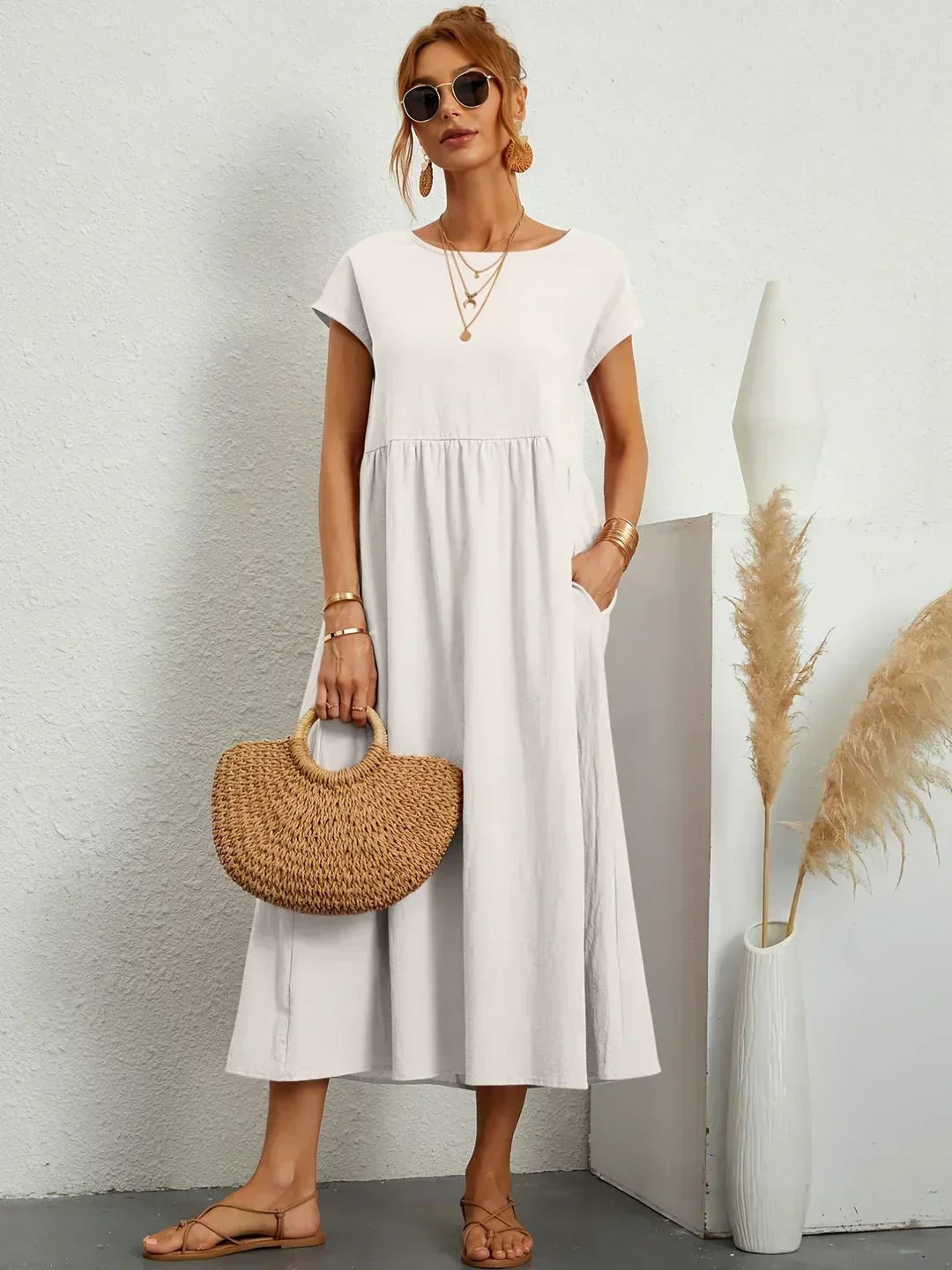 Diana | Fluid Midi Dress Timeless Elegance