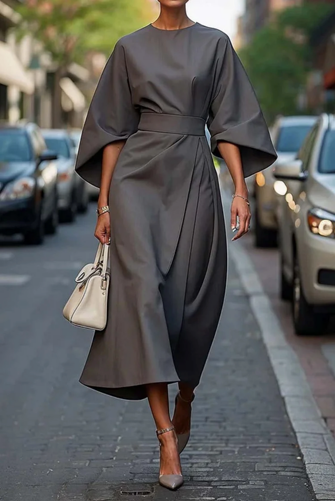 Eileen | Elegant Dress with Lantern Sleeves