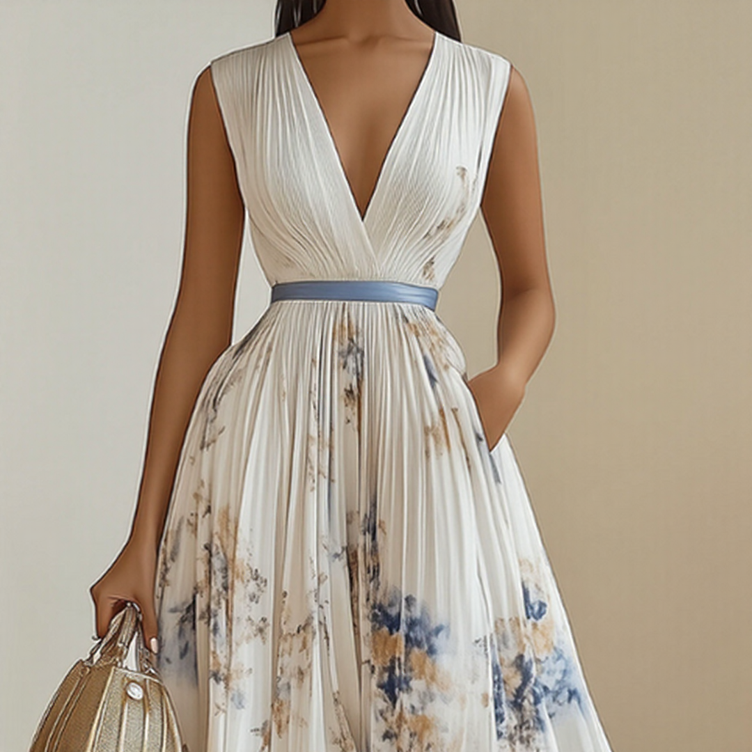 Judith | Elegant Pleated Maxi Dress