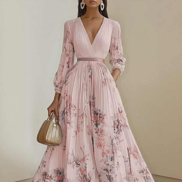 Judith | Elegant Pleated Maxi Dress