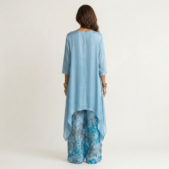 Brenda | Asymmetric Tunic and Wide Leg Trouser Two Piece Set